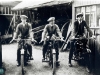 57-tran: Early Motor Cycles in River Lane about 1920.