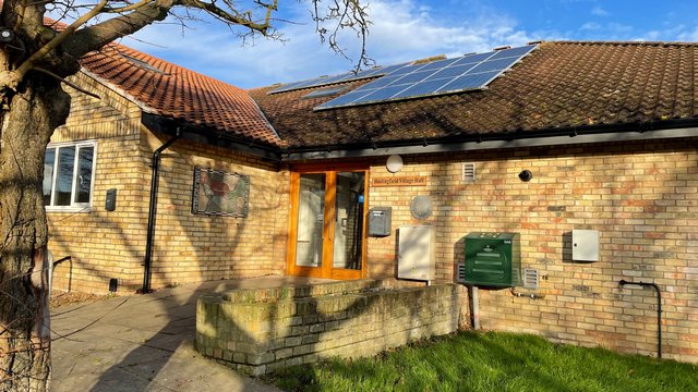 Front Door of Haslingfield Village Hall